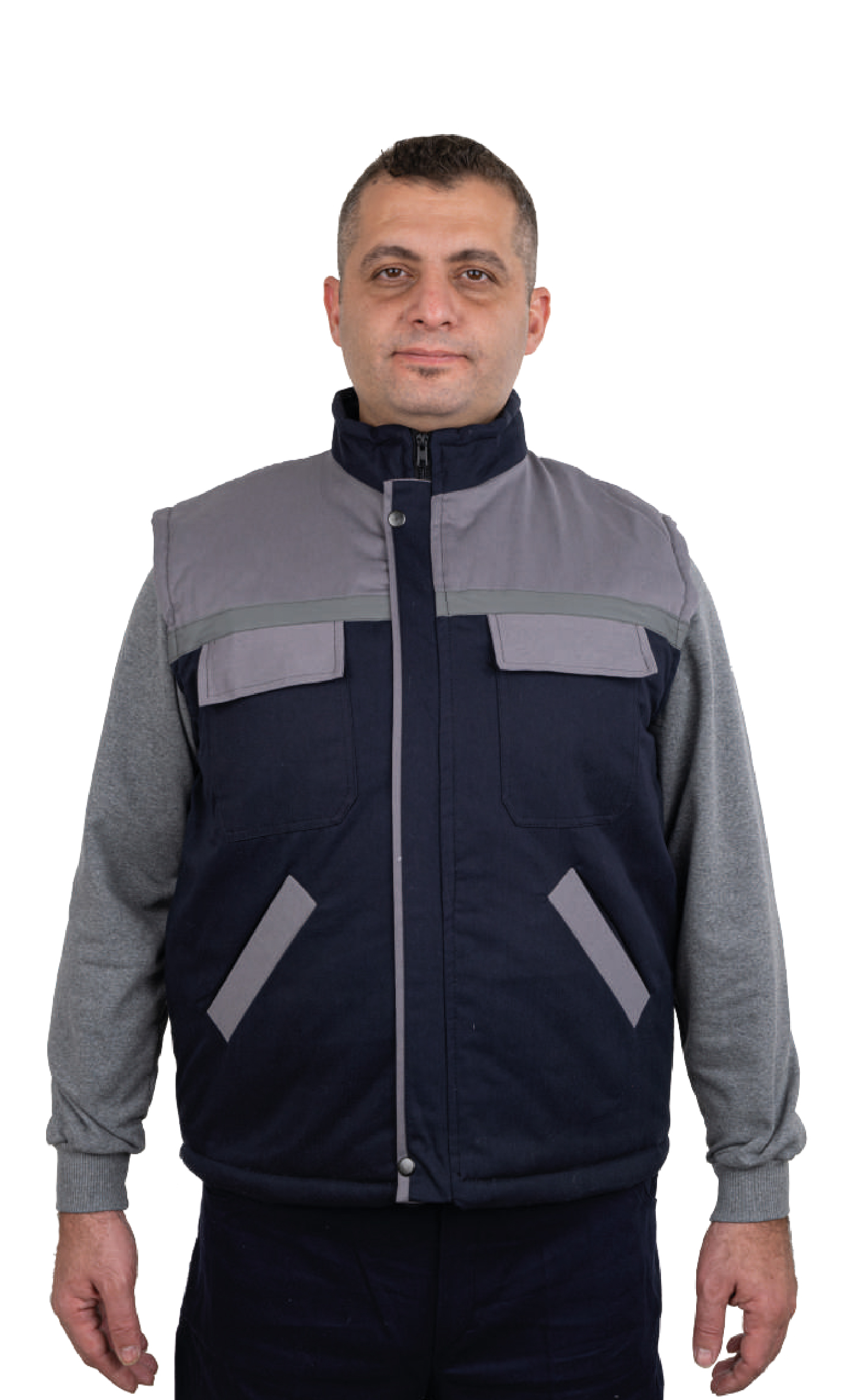 LACİVERT/GRİ GABARDİN YELEK