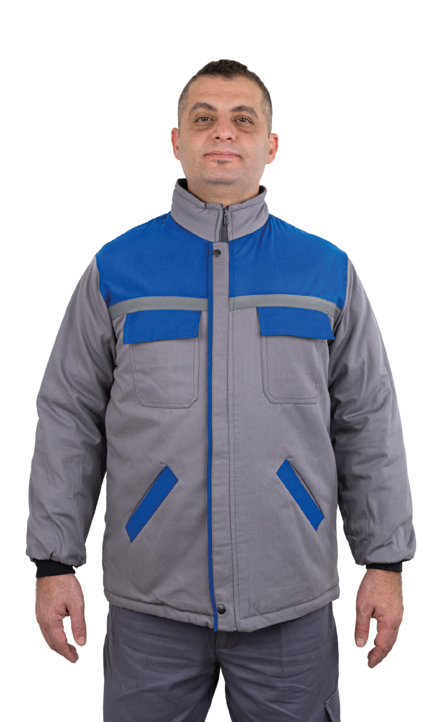 GRİ/SAKS MAVİ GABARDİN MONT