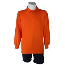 İki İplik Polo Yaka Turuncu T-Shirt Sweat Uni