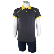 Polo Yaka Füme Sarı T-Shirt Kelebek Model Lacoste