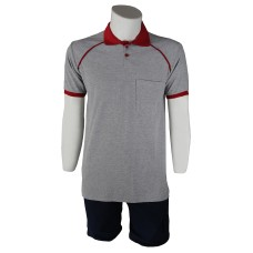 Polo Yaka Gri Bordo T-Shirt Kelebek Model Lacoste