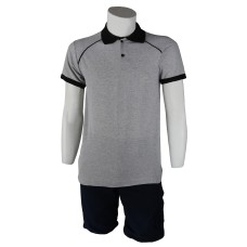 Polo Yaka Gri Siyah T-Shirt Kelebek Model Lacoste