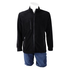 Üç Fermuarlı Siyah Polar Ceket